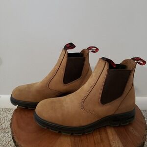 Redbacks Mesa Chelsea Work Boots US Men 9.5 Women 11 Oil Resistant Tan Pristine